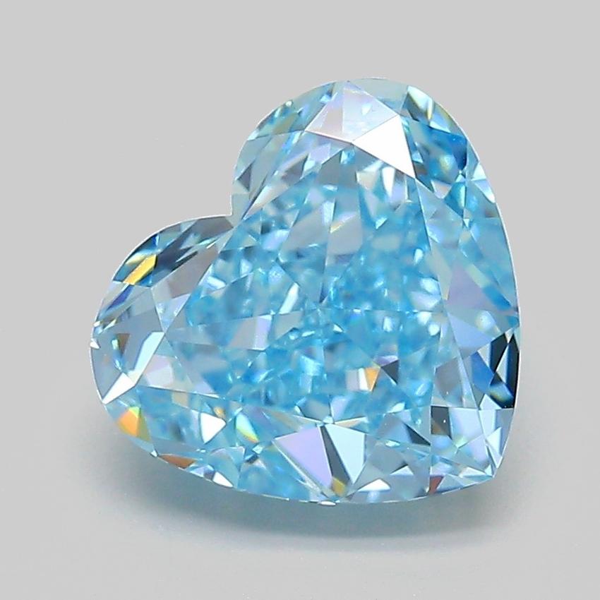 3.04 Ct. Fancy Vivid  Blue Heart Lab Grown Diamond