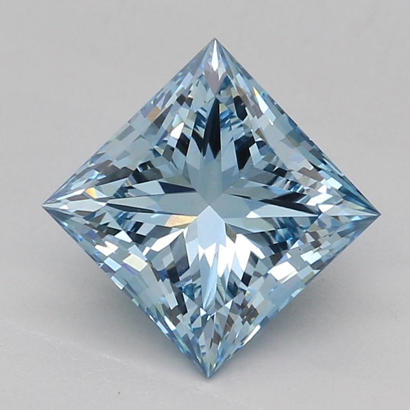 1.08 Ct. Fancy Vivid Blue Princess Lab Grown Diamond