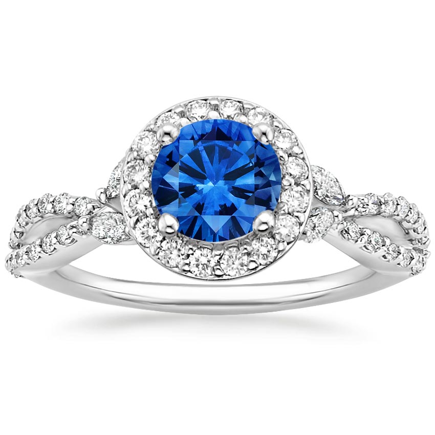 Sapphire Luxe Willow Halo Diamond Ring (1/2 ct. tw.) in 18K White Gold