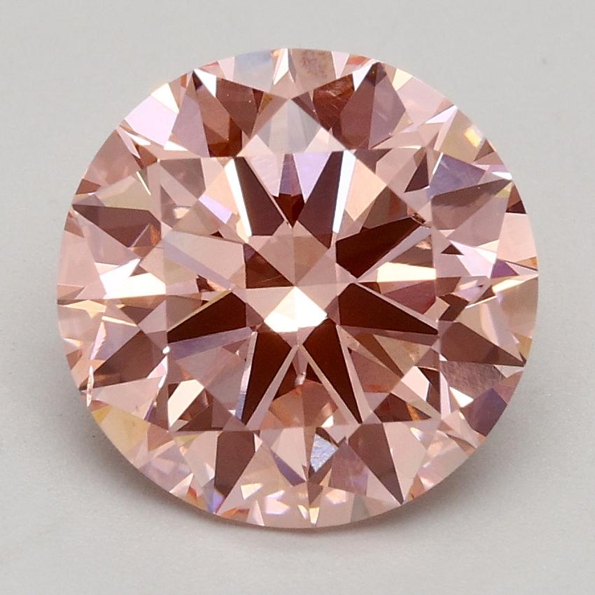 2.57 Ct. Fancy Intense Pink Round Lab Grown Diamond