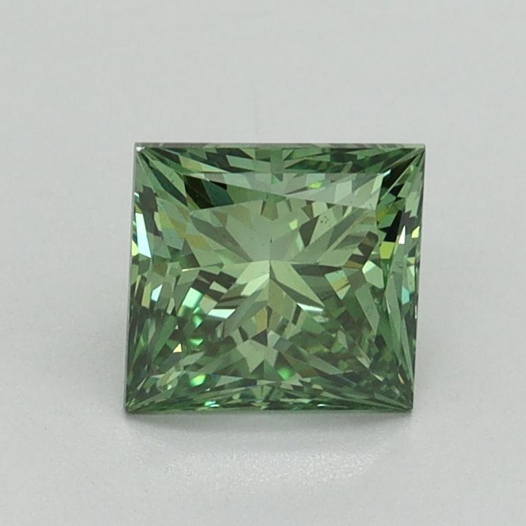 1.06 Ct. Fancy Vivid Green Princess Lab Grown Diamond