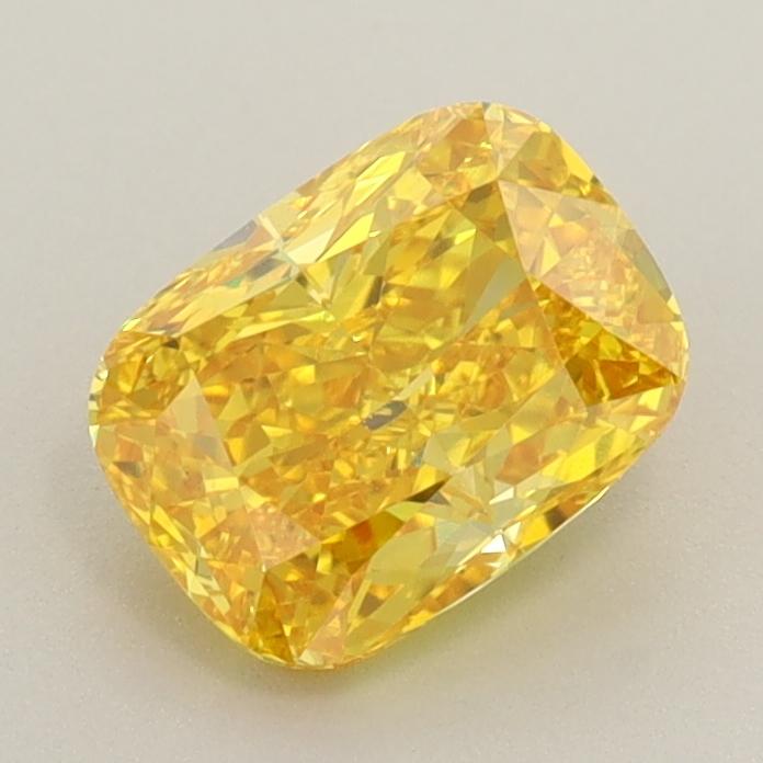 1.07 Ct. Fancy Vivid  Yellow Cushion Lab Grown Diamond