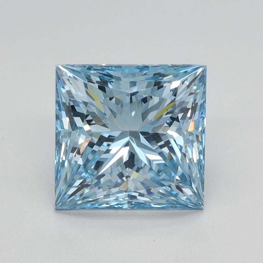 2.29 Ct. Fancy Vivid Blue Princess Lab Grown Diamond