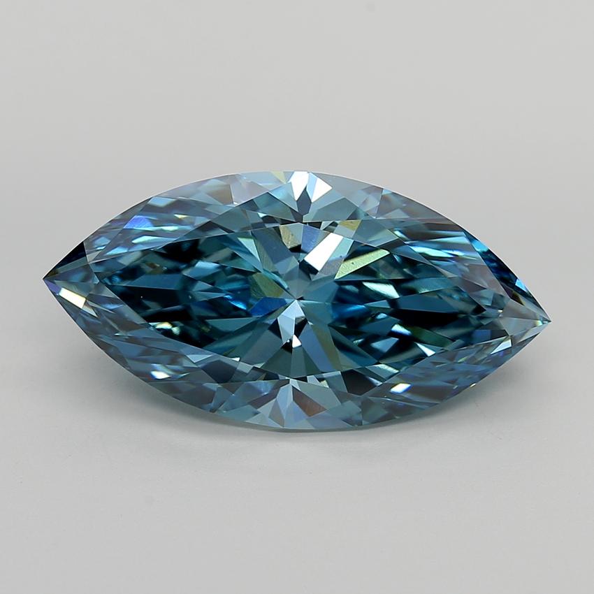 10.31 Ct. Fancy Vivid  Blue Marquise Lab Grown Diamond