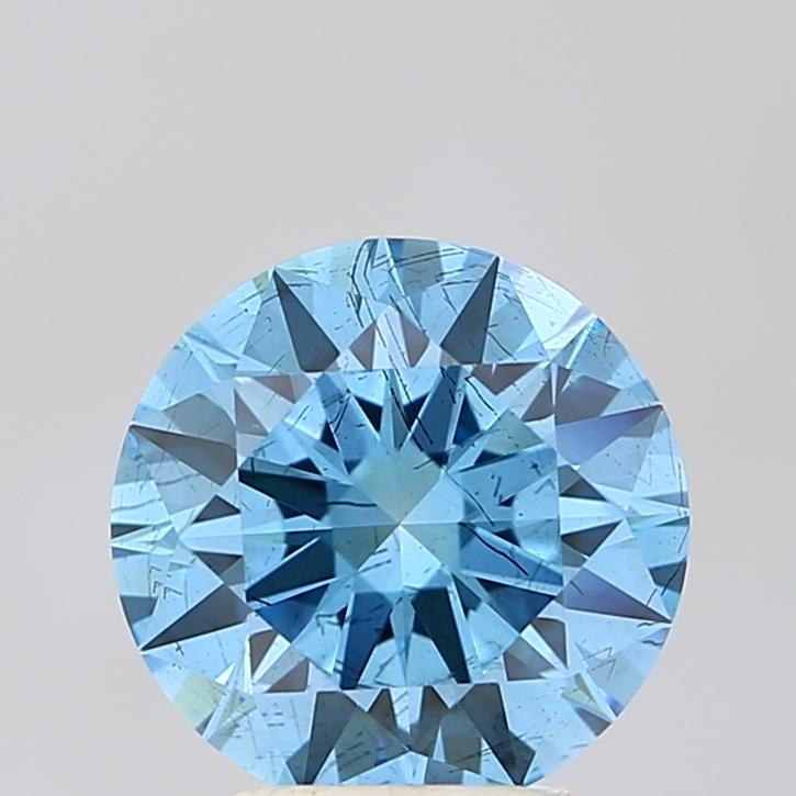 3.01 Ct. Fancy Vivid Blue Round Lab Grown Diamond