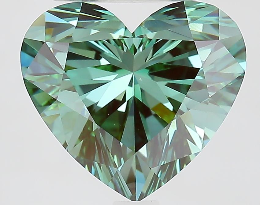 3.61 Ct. Fancy Vivid Green Heart Lab Grown Diamond