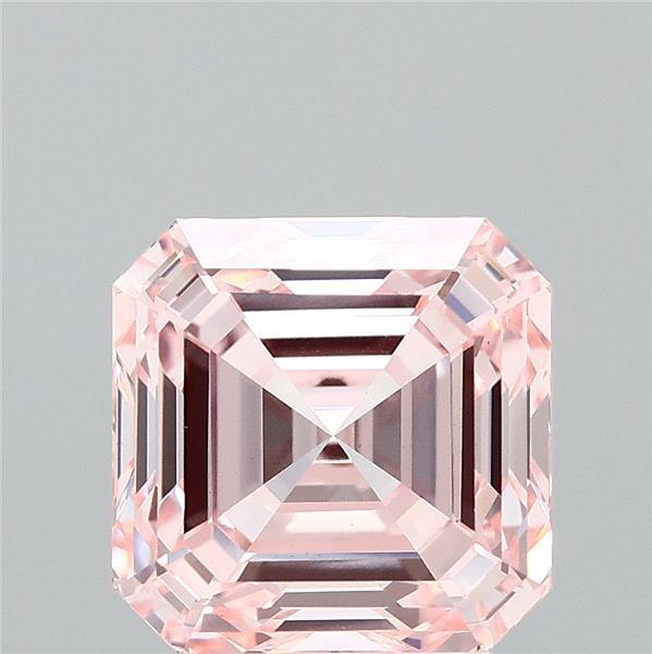 3.30 Ct. Fancy Intense Pink Asscher Lab Grown Diamond