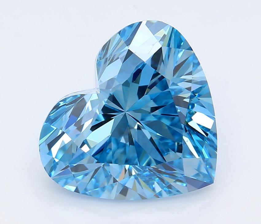 5.05 Ct. Fancy Vivid  Blue Heart Lab Grown Diamond