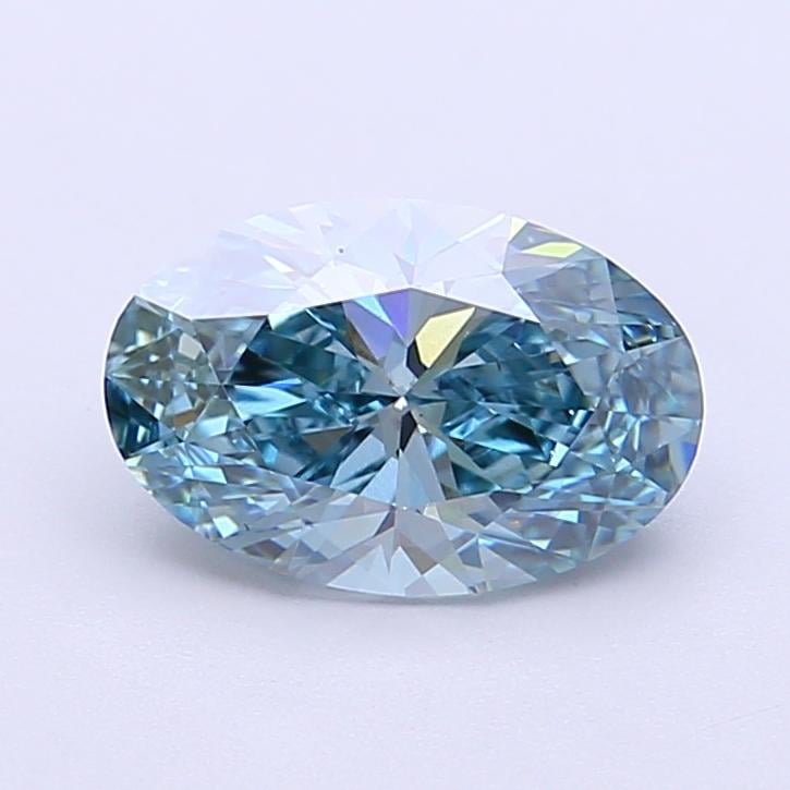 1.50 Ct. Fancy Vivid Green Blue Oval Lab Grown Diamond