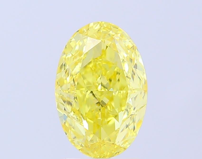 3.03 Ct. Fancy Vivid  Yellow Oval Lab Grown Diamond