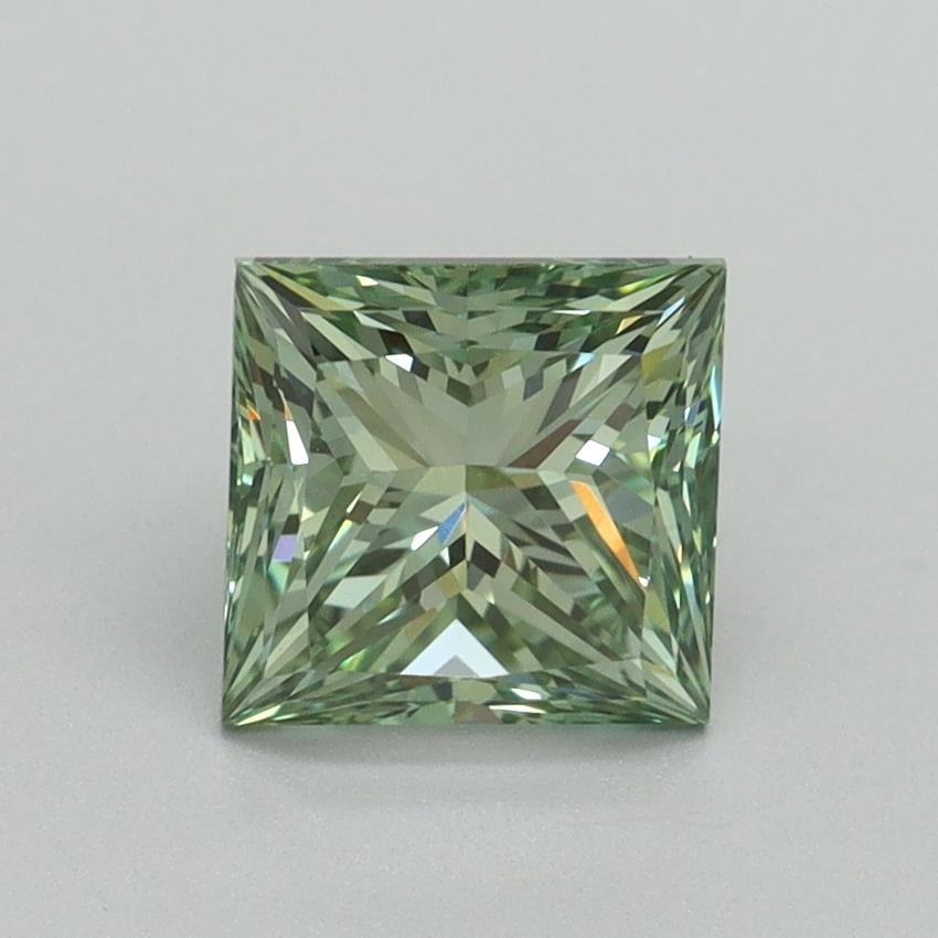 1.60 Ct. Fancy Vivid Green Princess Lab Grown Diamond