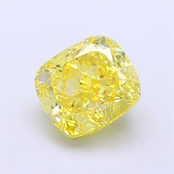 1.52 Ct. Fancy Vivid Yellow Cushion Lab Grown Diamond