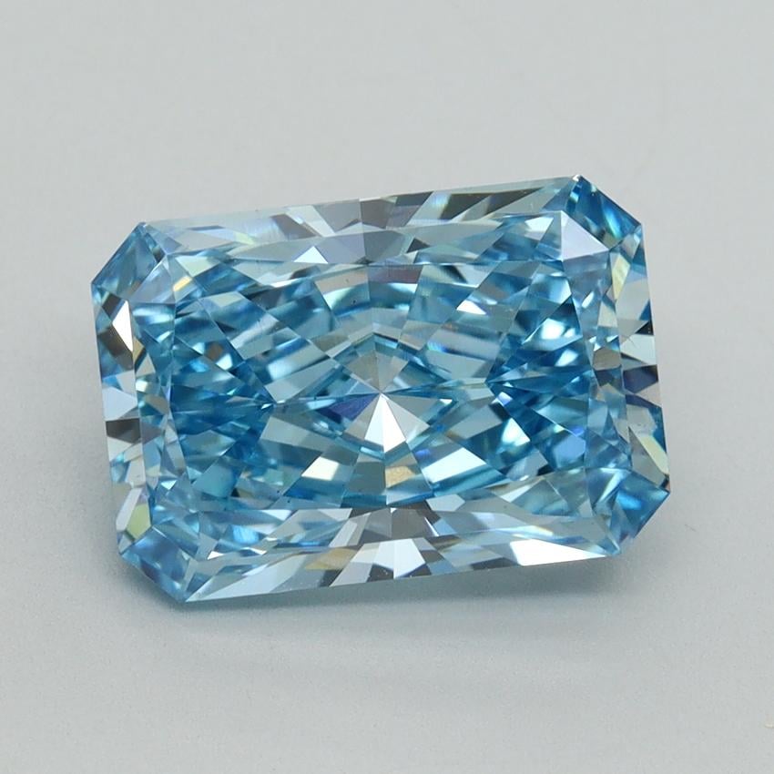 3.32 Ct. Fancy Vivid Blue Radiant Lab Grown Diamond
