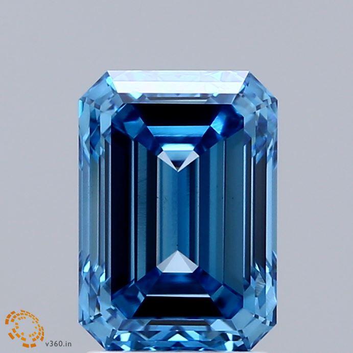 2.51 Ct. Fancy Vivid Blue Emerald Lab Grown Diamond