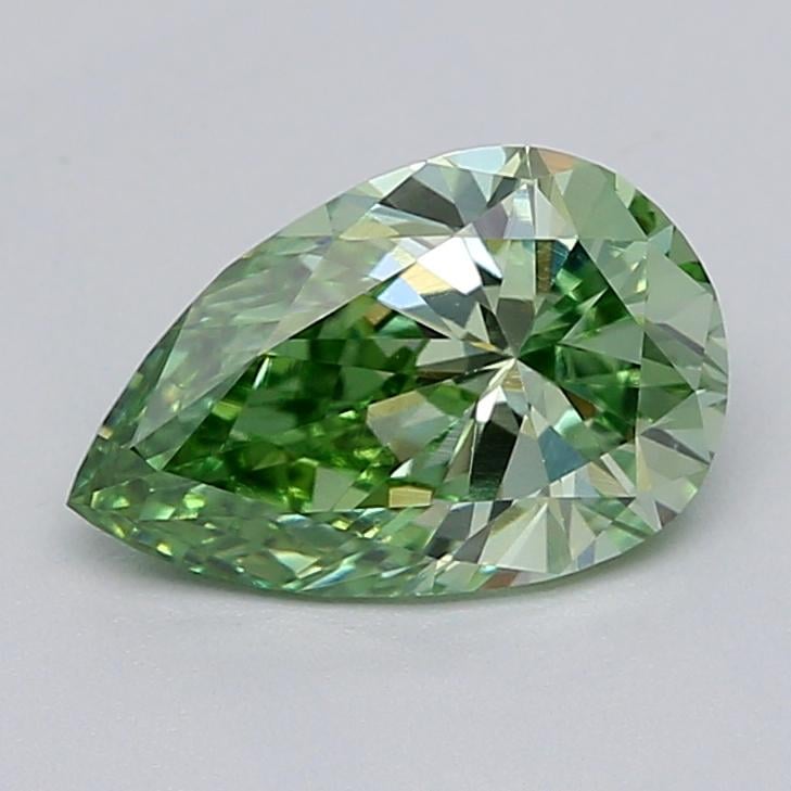 1.10 Ct. Fancy Vivid  Green Pear Lab Grown Diamond