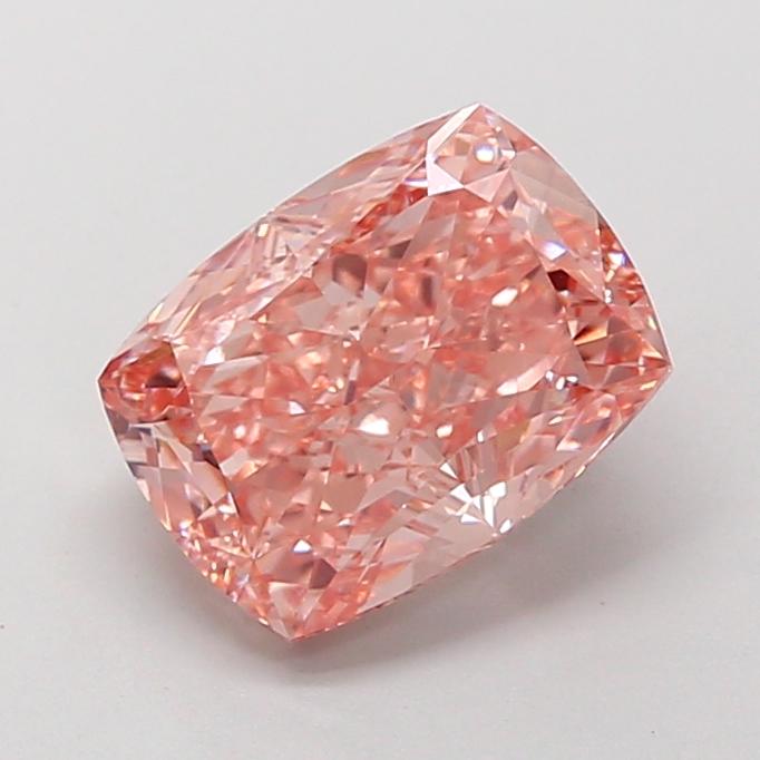 3.02 Ct. Fancy Vivid  Pink Cushion Lab Grown Diamond