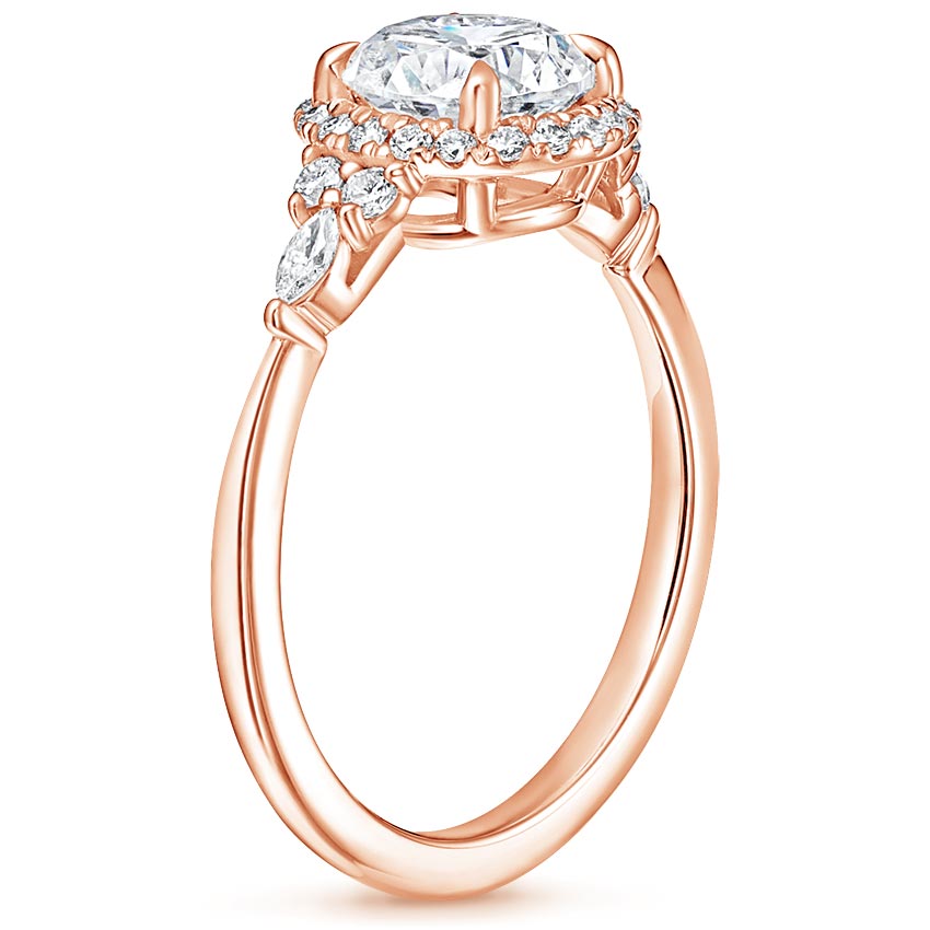 14K Rose Gold Nadia Halo Diamond Ring (1/4 ct. tw.), large side view