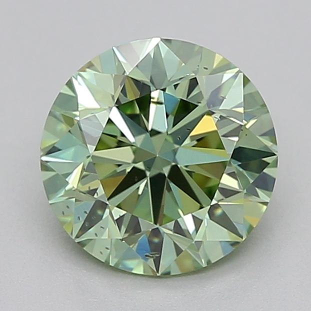 0.70 Ct. Fancy Vivid Green Round Lab Grown Diamond