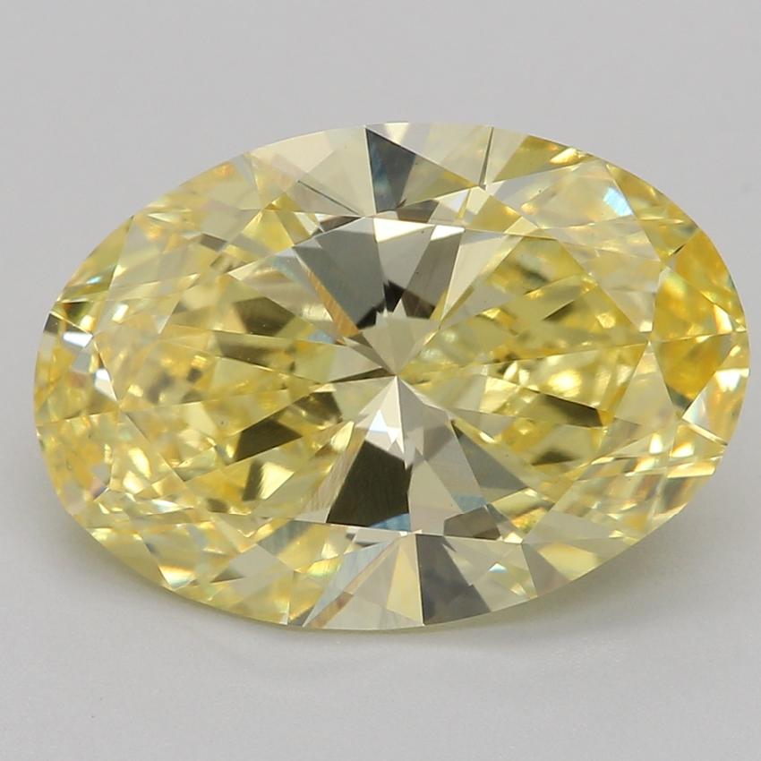 2.99 Ct. Fancy Vivid Yellow Oval Lab Grown Diamond