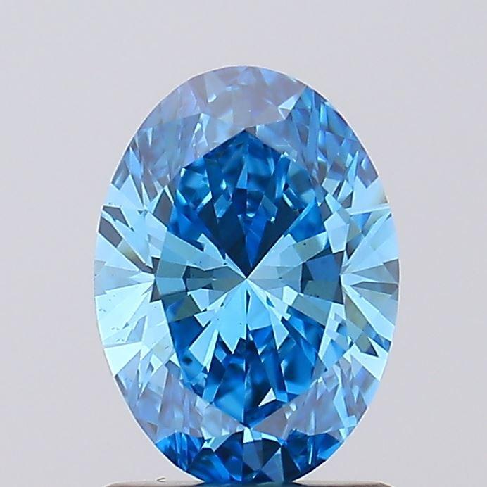 1.08 Ct. Fancy Vivid Blue Oval Lab Grown Diamond
