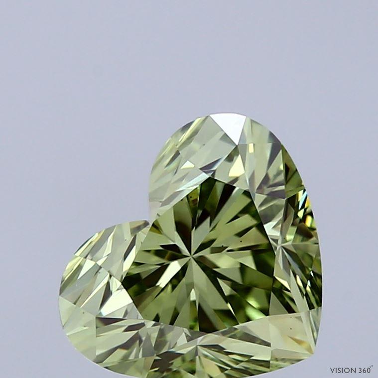2.36 Ct. Fancy Vivid Green Heart Lab Grown Diamond