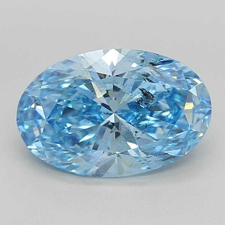 3.47 Ct. Fancy Vivid  Blue Oval Lab Grown Diamond