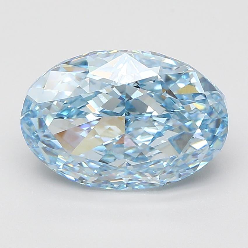 5.32 Ct. Fancy Vivid Blue Oval Lab Grown Diamond