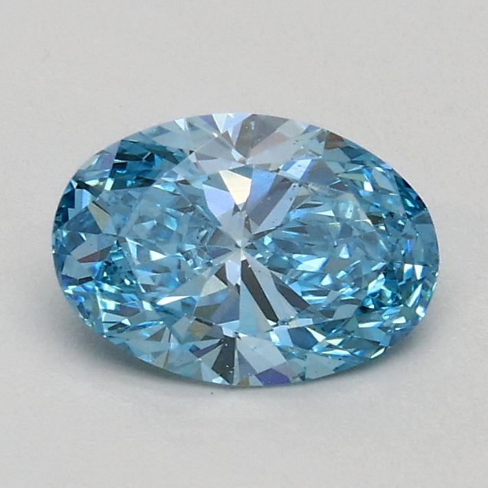 0.62 Ct. Fancy Vivid Blue Oval Lab Grown Diamond