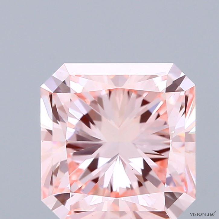 3.01 Ct. Fancy Intense Pink Radiant Lab Grown Diamond