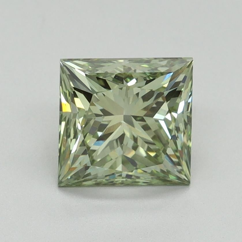 1.57 Ct. Fancy Intense Green Princess Lab Grown Diamond