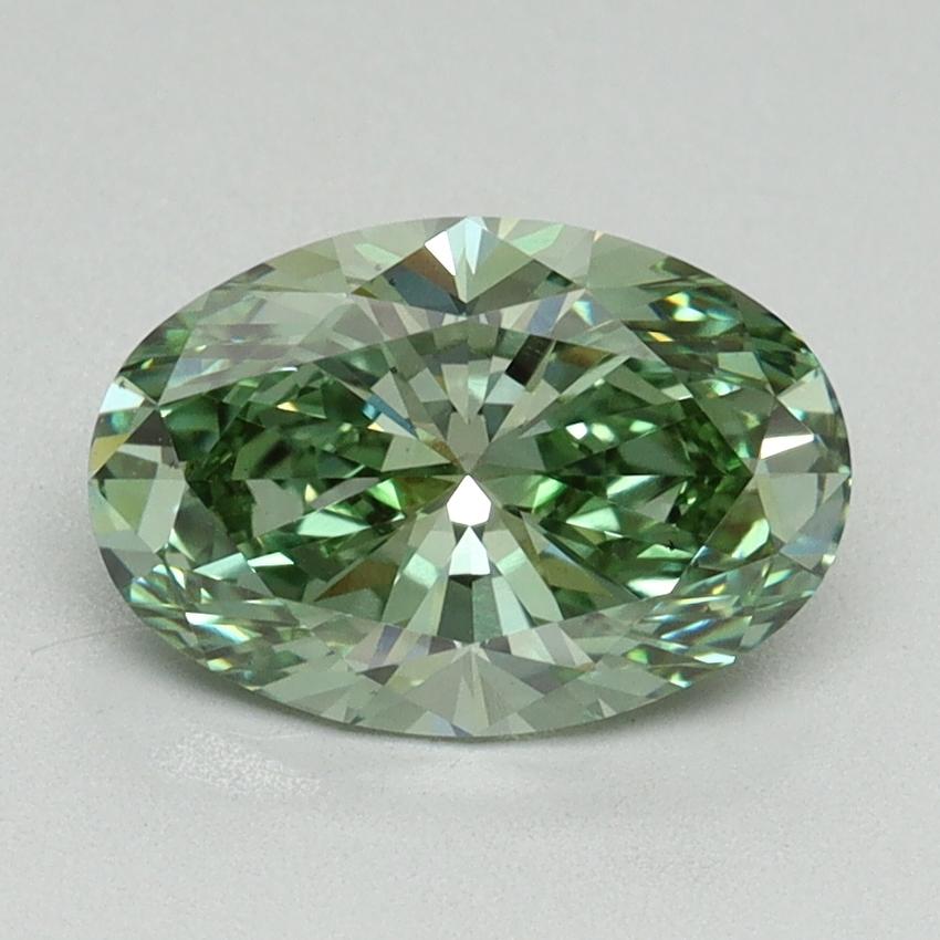 1.66 Ct. Fancy Vivid Green Oval Lab Grown Diamond