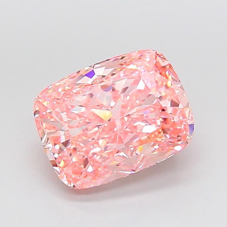 4.30 Ct. Fancy Vivid Pink Cushion Lab Grown Diamond