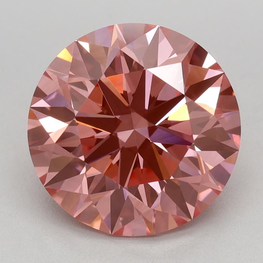 3.09 Ct. Fancy Vivid Pink Round Lab Grown Diamond