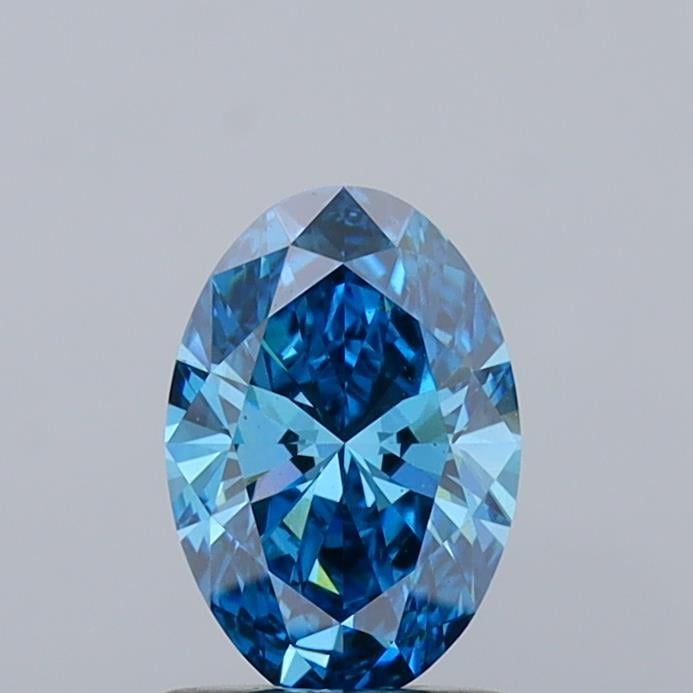 1.05 Ct. Fancy Vivid  Blue Oval Lab Grown Diamond