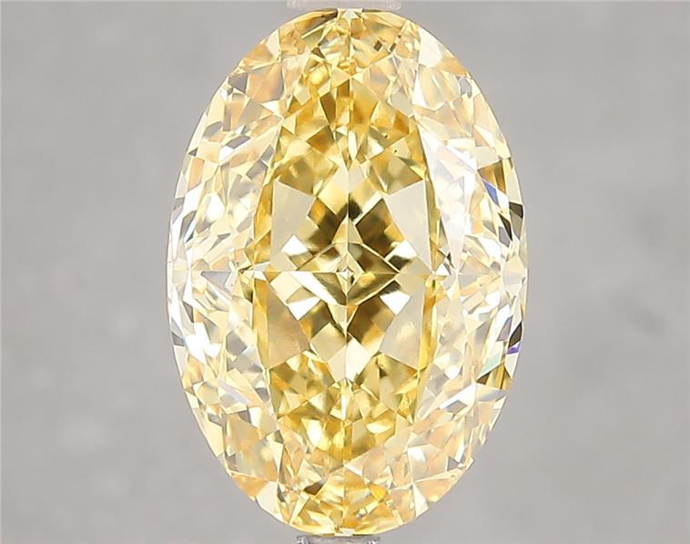 4.85 Ct. Fancy Vivid Yellow Oval Lab Grown Diamond