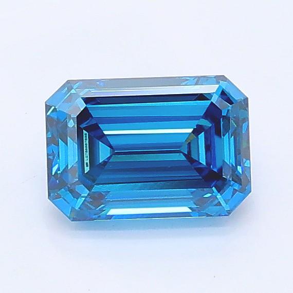 0.88 Ct. Fancy Vivid Blue Emerald Lab Grown Diamond