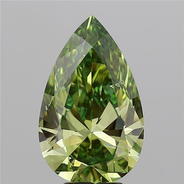 4.90 Ct. Fancy Vivid Green Pear Lab Grown Diamond