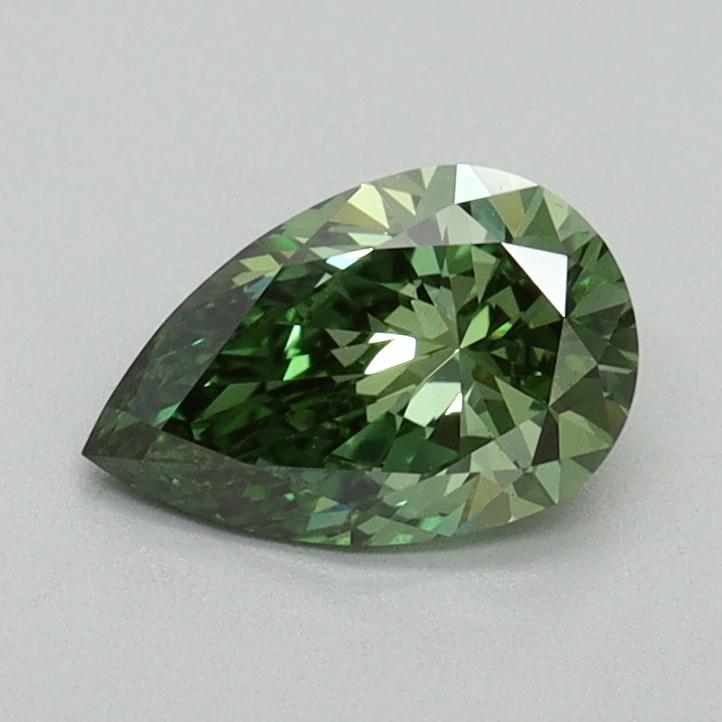 0.70 Ct. Fancy Vivid Green Pear Lab Grown Diamond