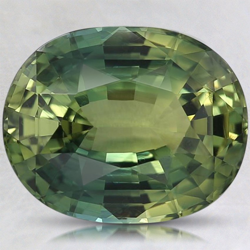 10x8mm Green Oval Sapphire