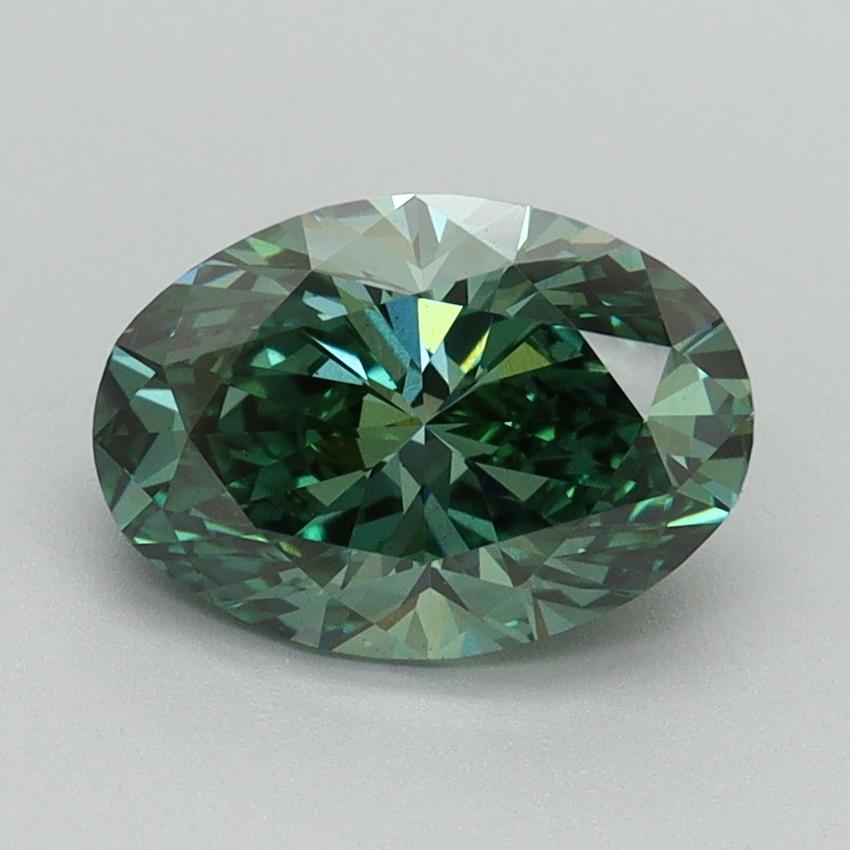 1.66 Ct. Fancy Vivid Green Oval Lab Grown Diamond