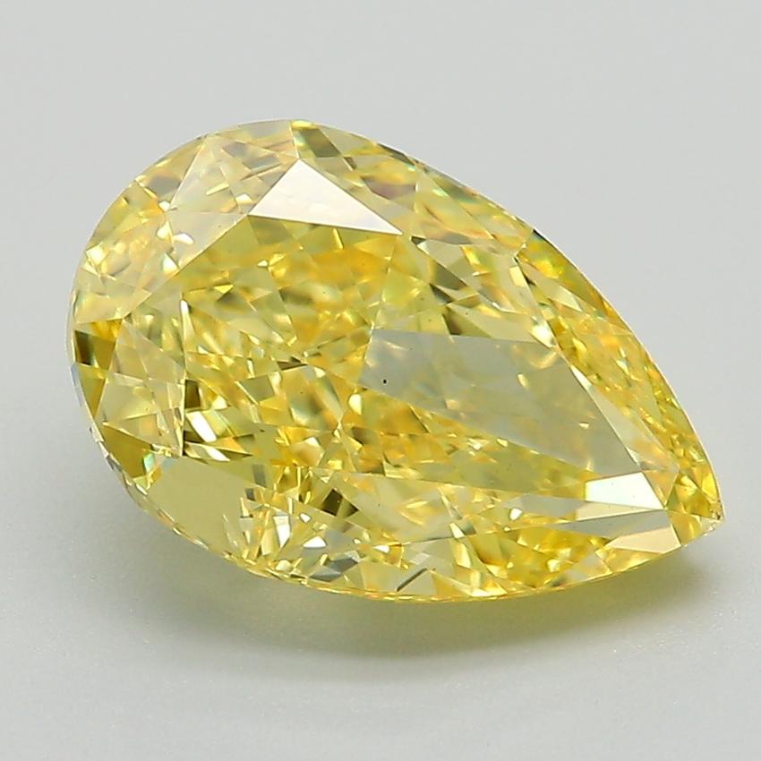 3.29 Ct. Fancy Vivid Yellow Pear Lab Grown Diamond