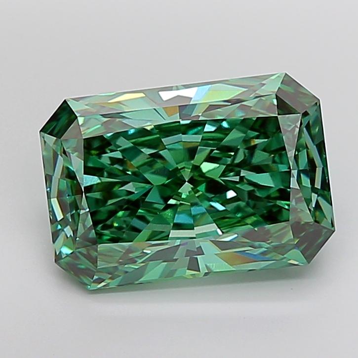 11.08 Ct. Fancy Vivid Green Radiant Lab Grown Diamond