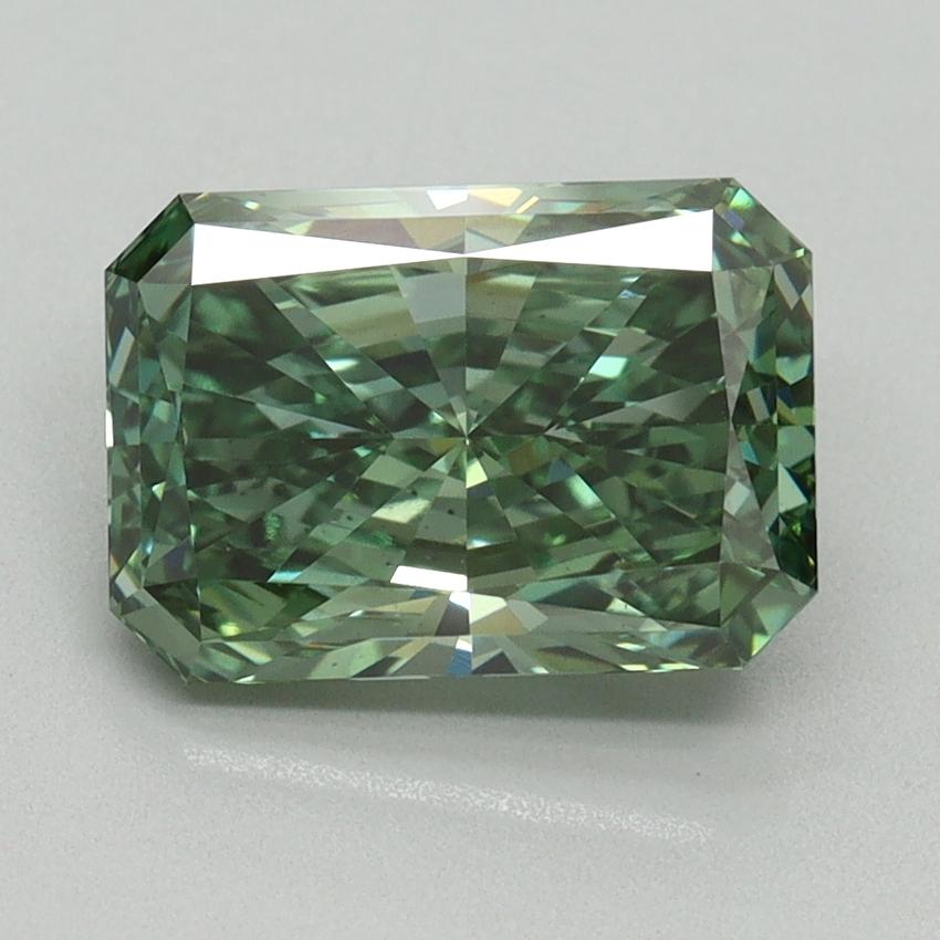 2.60 Ct. Fancy Vivid Green Radiant Lab Grown Diamond