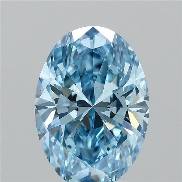 1.02 Ct. Fancy Vivid  Blue Oval Lab Grown Diamond