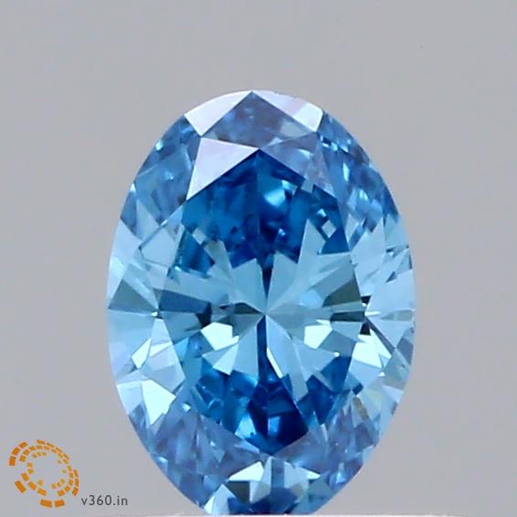 0.33 Ct. Fancy Vivid  Blue Oval Lab Grown Diamond