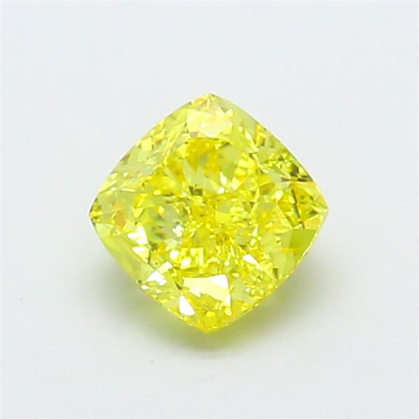 1.11 Ct. Fancy Vivid Yellow Cushion Lab Grown Diamond