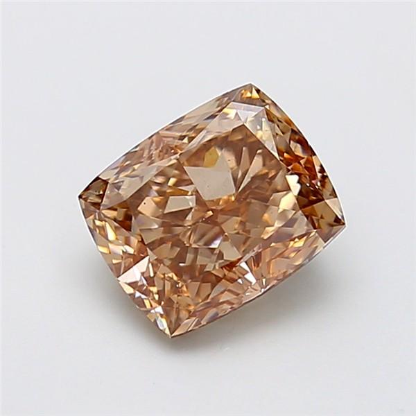 3.15 Ct. Fancy Light Brown Cushion Lab Grown Diamond