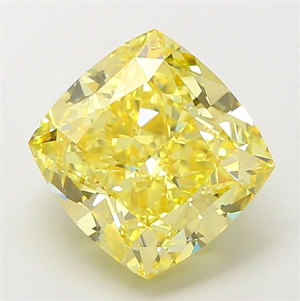 2.60 Ct. Fancy Intense Yellow Cushion Lab Grown Diamond