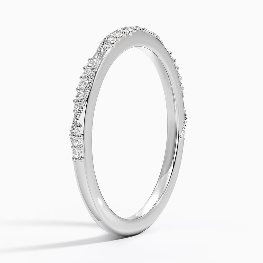 Platinum Camellia Milgrain Diamond Ring