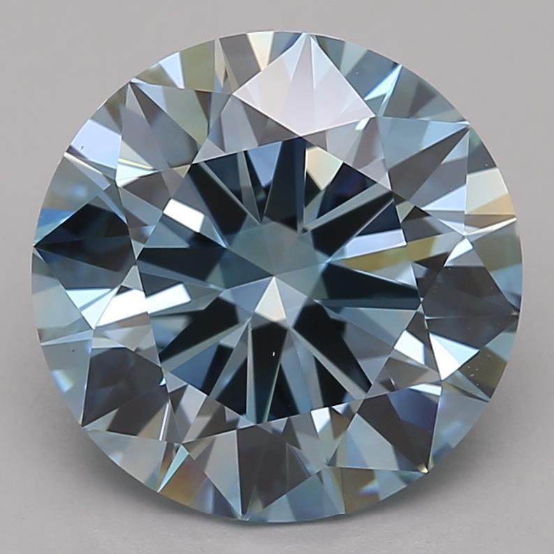 4.83 Ct. Fancy Vivid Blue Round Lab Grown Diamond